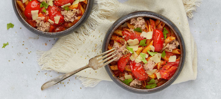 Pasta arrabiata mit Thunfisch