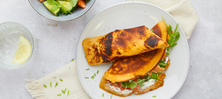 Wrap mit geräuchertem Lachs