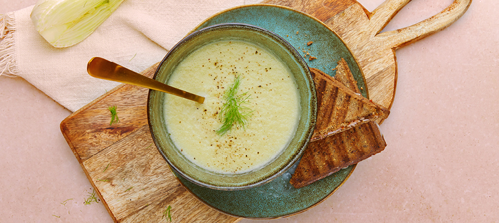 Fenchel Lauch Suppe mit Toast, Low Carb Rezept