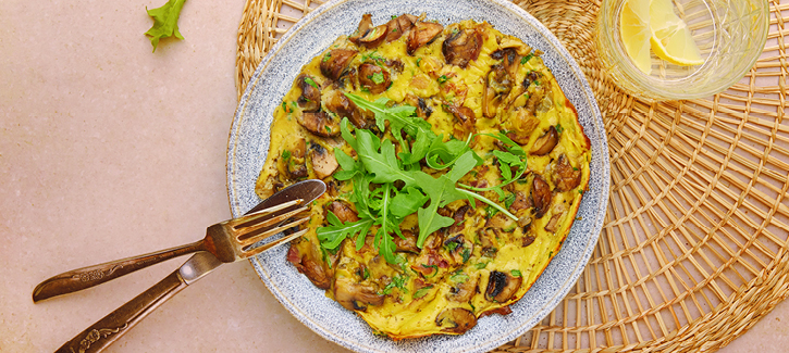 Frittata mit Champignons und Grünkohl