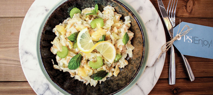 Risotto mit Minze und Zucchinicubes