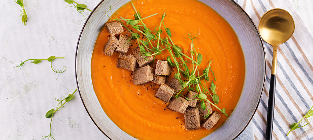 Kürbissuppe mit Croutons