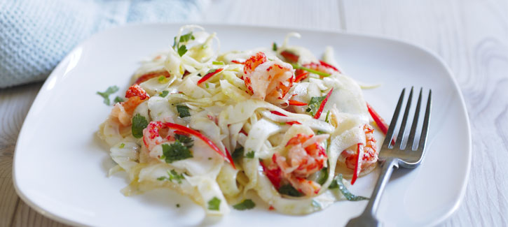 Fenchelsalat mit Flusskrebsen