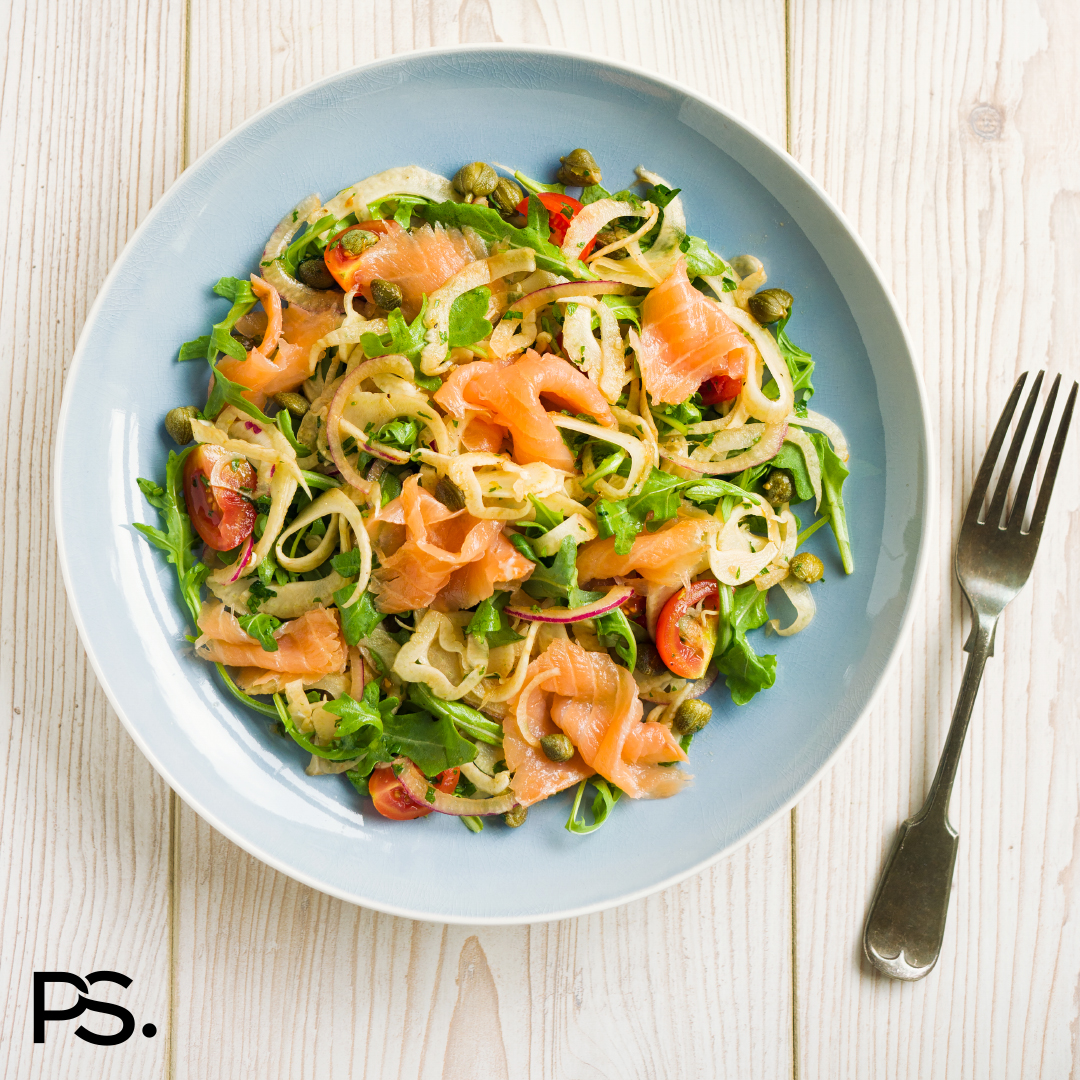 Fenchelsalat mit geräuchertem Lachs