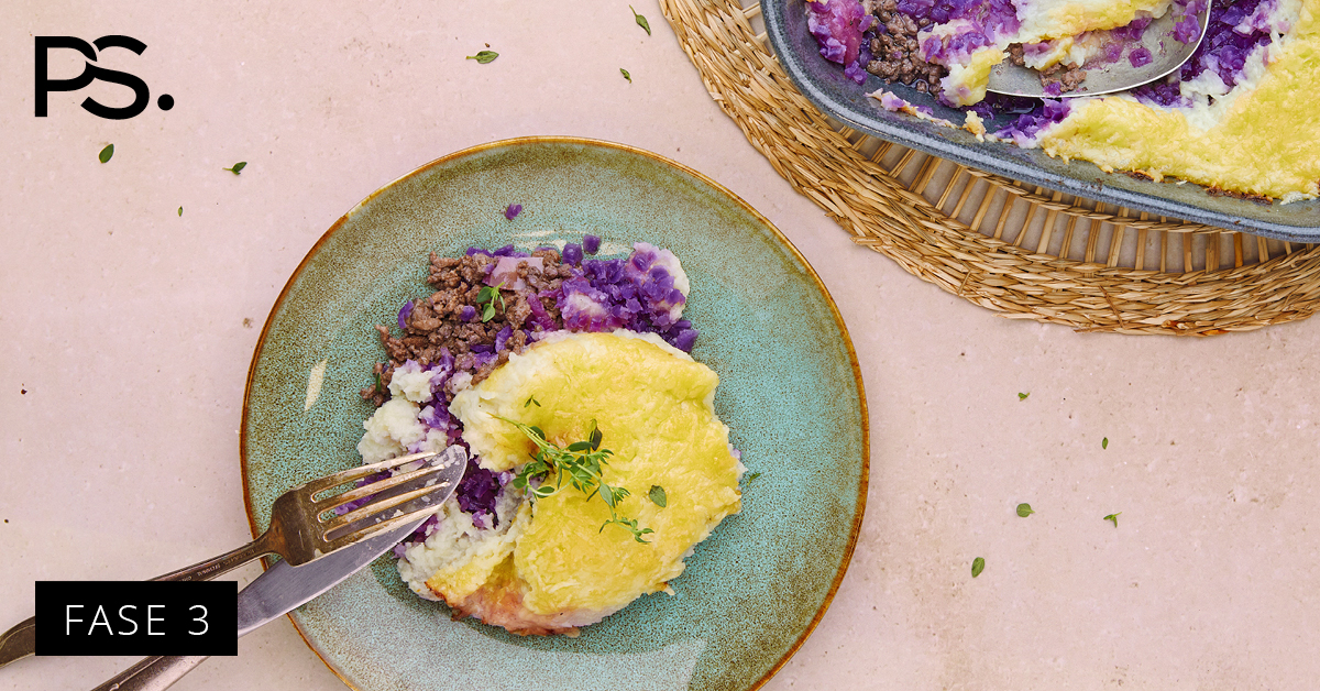 Auflauf mit Rotkohl und Hackfleisch