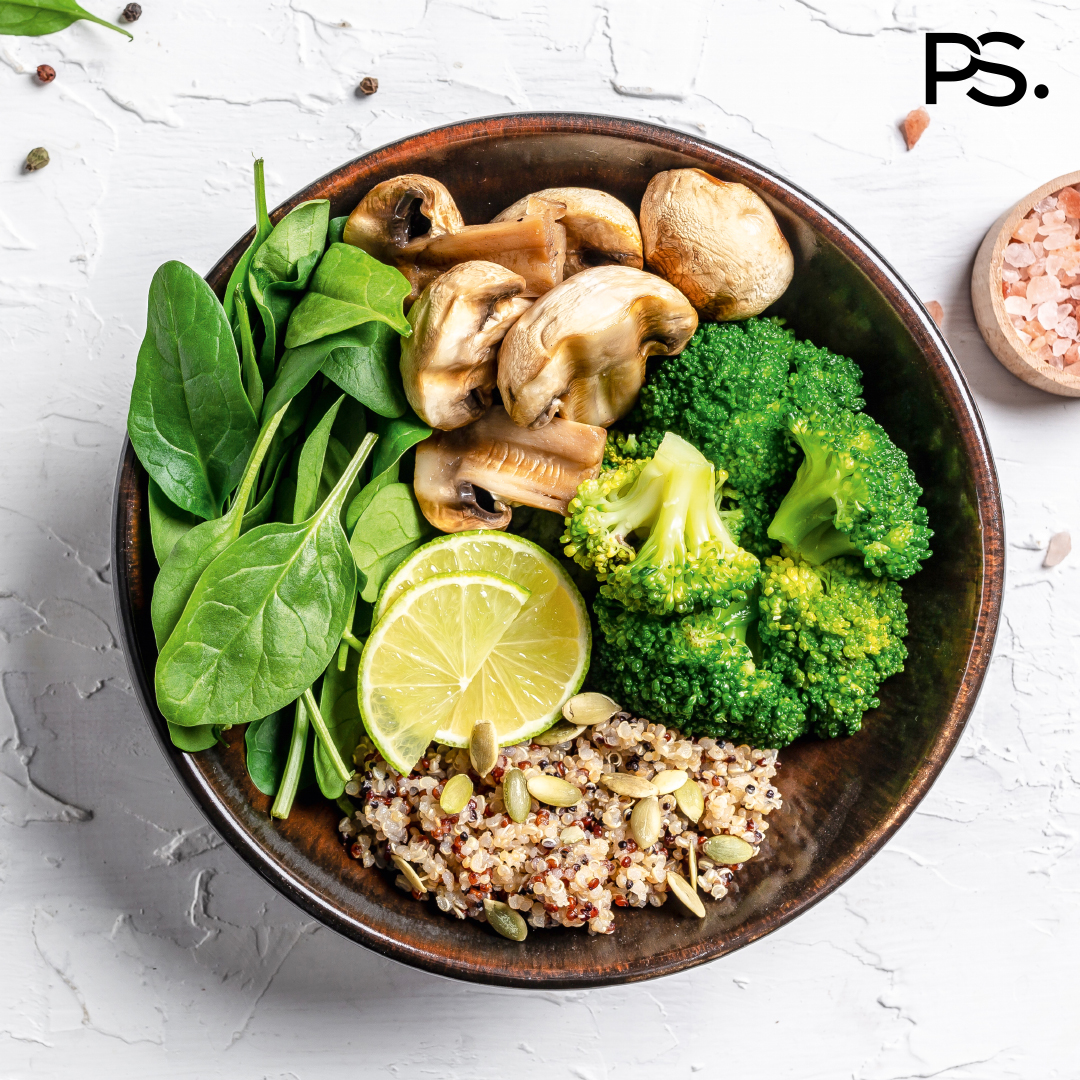Quinoa mit Brokkoli und Champignons