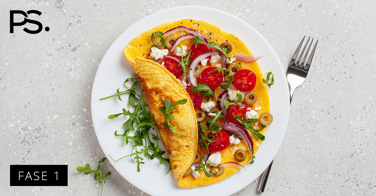 Omelett mit griechischem Salat