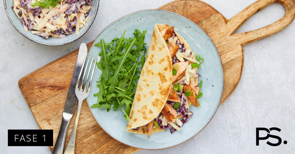 Pulled Salmon Wrap mit Krautsalat