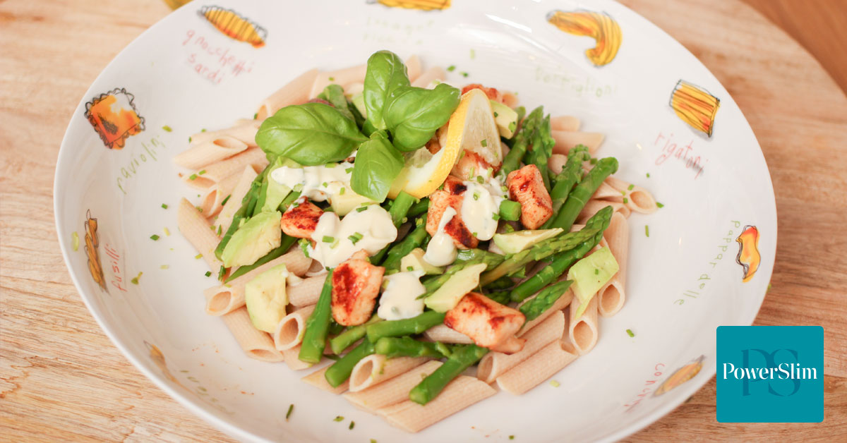 Pasta mit Spargel und frischem Zitronen-Schnittlauch-Dressing