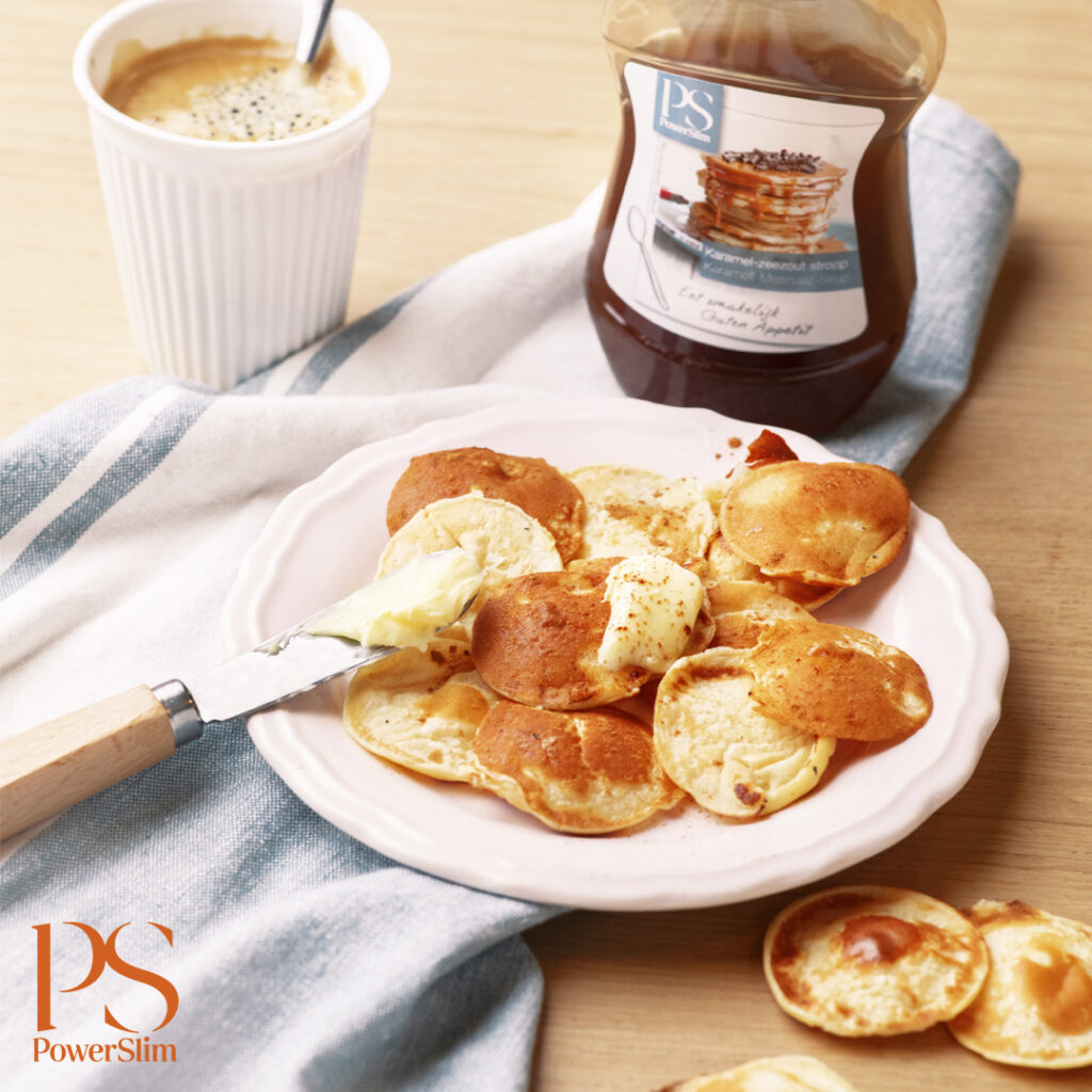 Poffertjes mit Karamell-Meersalz-Sirup