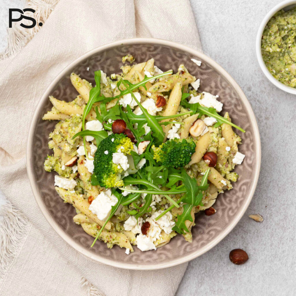 Penne mit Brokkoli-Nuss-Pesto
