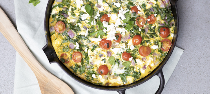 Frittata mit Grünkohl, Tomaten und Feta